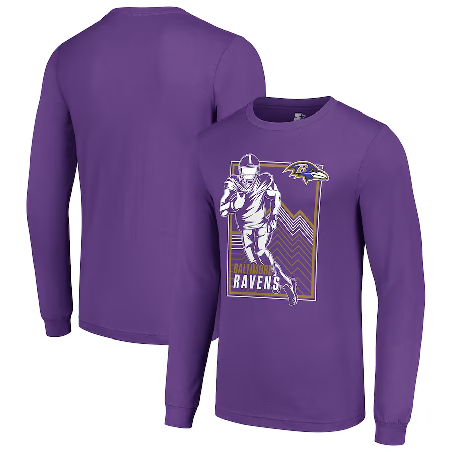 Men Baltimore Ravens purple 2024 NFL Long sleeve T Shirts